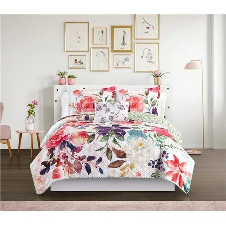 CHIC HOME Chic Home BQS16843-BIB-US 8 Piece Thema Reversible Quilt Set; Multicolor - Queen Size BQS16843-BIB-US